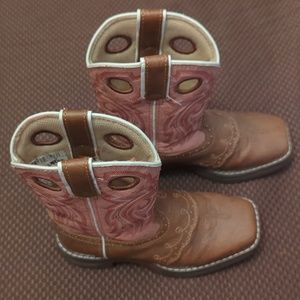 Girls Durango Western Boots, pink, brown leather